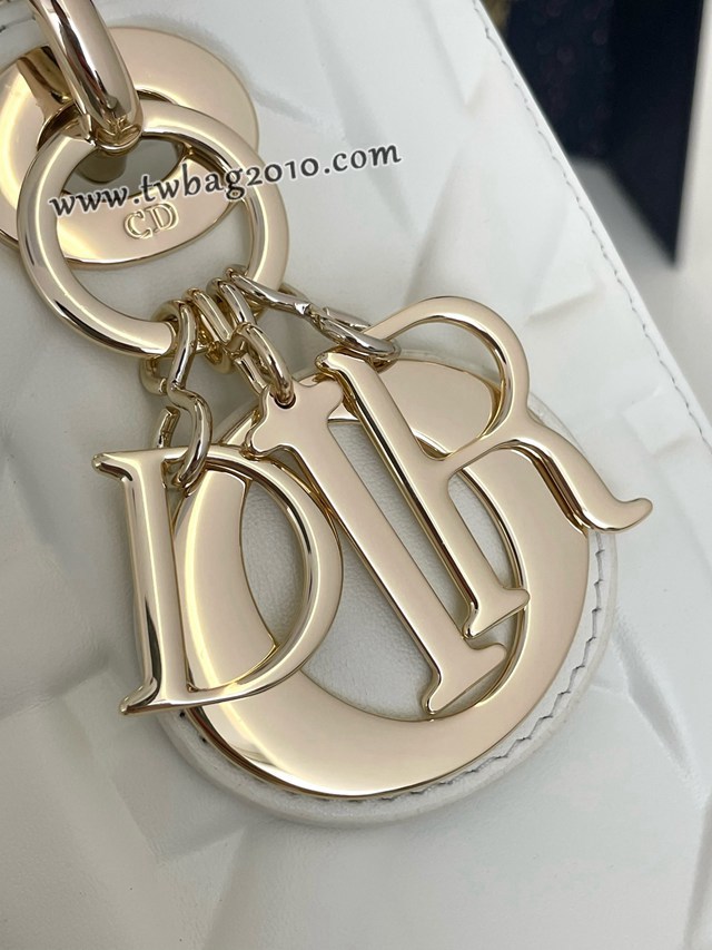 Dior专柜新款迪奥顶级原单Lady最新秋冬系列几何图形白色手提女包 djfk1020